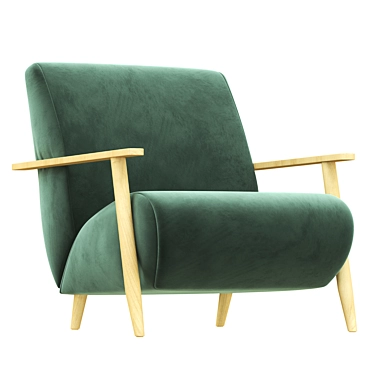Luxury Marthan Armchair: Beige & Venge 3D model image 1 