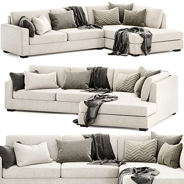 Davin Chaise Sectional Sofa 3D model image 1 