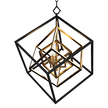 Prismatic Cube Chandelier - Modern Elegance 3D model image 1 