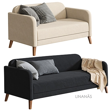 Ikea Linanes Sofa - Versatile and Stylish 3D model image 1 