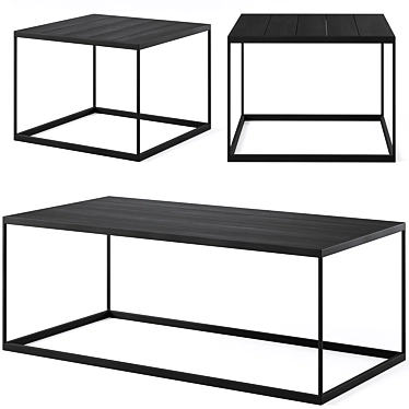 Contemporary Franky Black Coffee Table 3D model image 1 