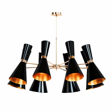 Elegant Campanula Chandelier 3D model image 1 