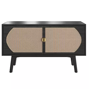 Elegant Rattan Sideboard: H70.5 x W120 x D45cm 3D model image 1 