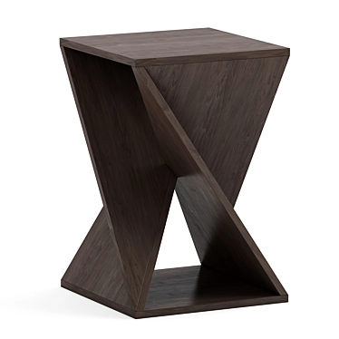 Rustic Grey Mango Wood Side Table 3D model image 1 