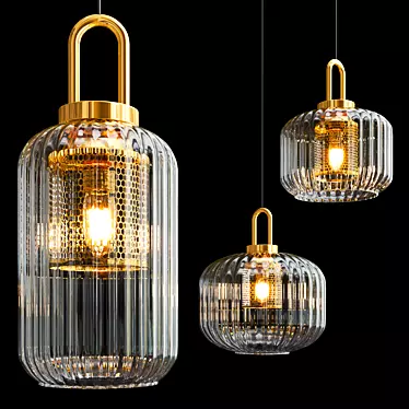 Elegant Metal and Glass Luminaires 3D model image 1 