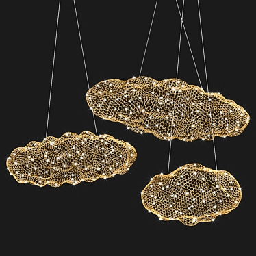 Elegant Gypsophila Chandeliers 3D model image 1 