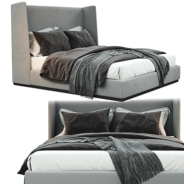 Luxury Flexform Bed: Modern Elegance Meets Comfort 3D model image 1 