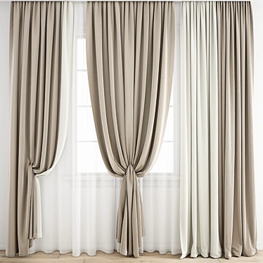 Poly Curtain Model with Texture 3D model image 1 