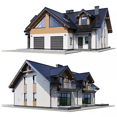 Twin Cottage V9: Modern & Spacious 3D model image 1 