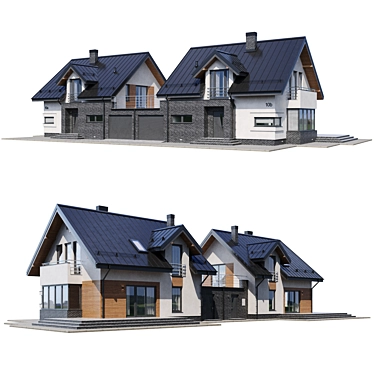 Twin Home Model - Cottage V10 3D model image 1 