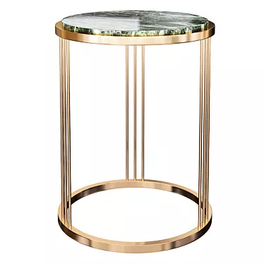 Elegant Rose Quartz Brass Side Table 3D model image 1 