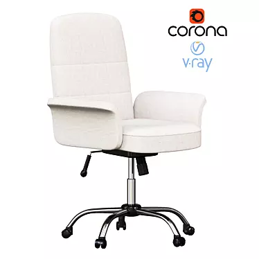 Elegant Fabric Office Chair 3D model image 1 