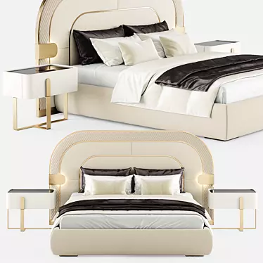 Elegant Eden Double Bed 3D model image 1 
