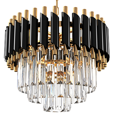 Elegant Raindrop Crystal Chandelier 3D model image 1 