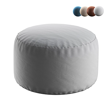 Stylish Round Pouf: Perfect for Any Room 3D model image 1 