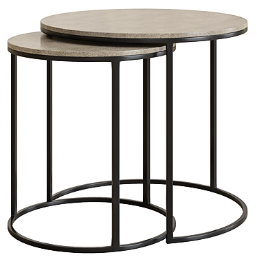 Lavastone Nesting Side Tables 3D model image 1 