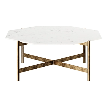 Elegant Geometric Marble Coffee Table 3D model image 1 