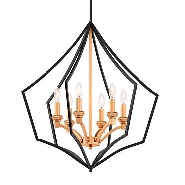 Sleek Freine Matte Abstract Chandelier 3D model image 1 