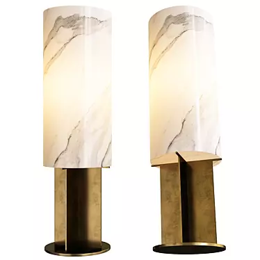  Eichholtz Giorgina: Elegant Brass Alabaster Table Lamp 3D model image 1 