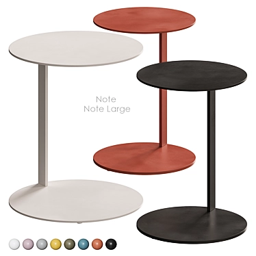 Modern Note Side Table: Sleek Design & Multi-color Options 3D model image 1 