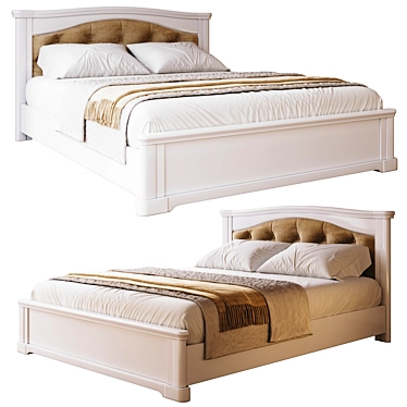 Riviera Wooden Bed: Elegant and Timeless 3D model image 1 