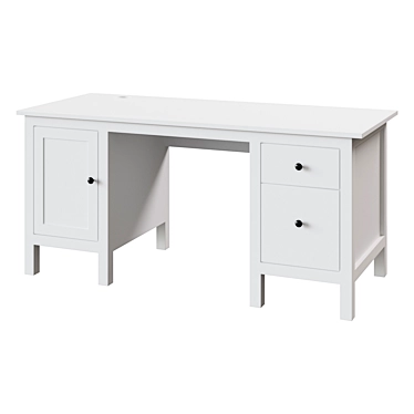 Elegant HEMNES Desk - White Stain 3D model image 1 