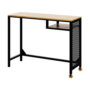 Sleek Black Laptop Desk | FJÄLLBO Loft 3D model image 1 