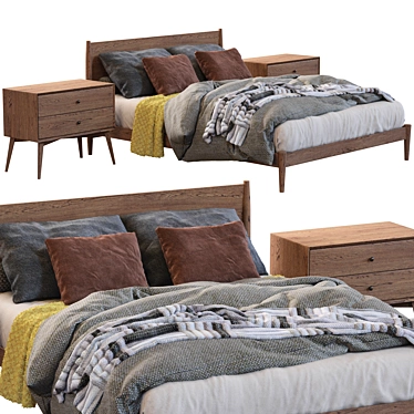 West Elm Bed Frame: Stylish and Functional 3D model image 1 