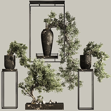 Breathtaking Bonsai and Indoor Plant Set 3D model image 1 