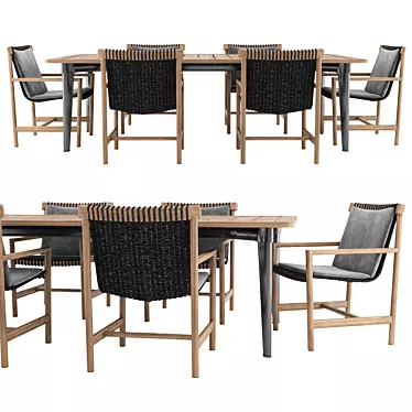 Elegant Terrace Set: Minotti Table & Tribu Chair 3D model image 1 