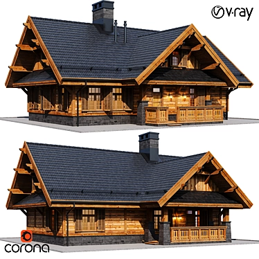 Rustic Country House 3D model image 1 