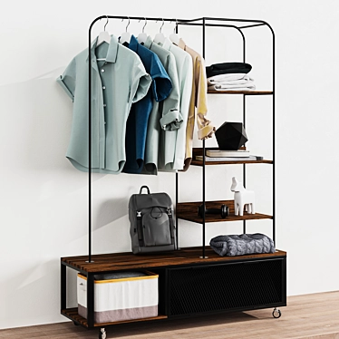 Rebel Loft: Mobile Clothes Hanger 3D model image 1 