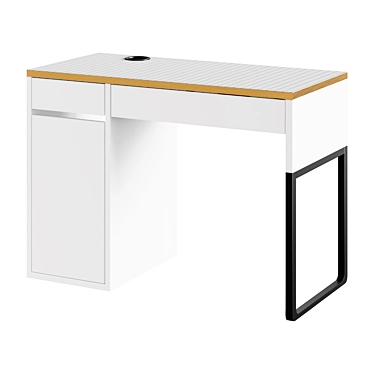 Modern White and Anthracite MICKE Desk 3D model image 1 