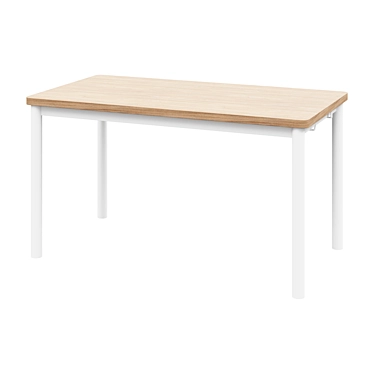 Modern Oak Veneer Desk 3D model image 1 
