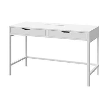 White Desk ALEX - 132x58 cm 3D model image 1 