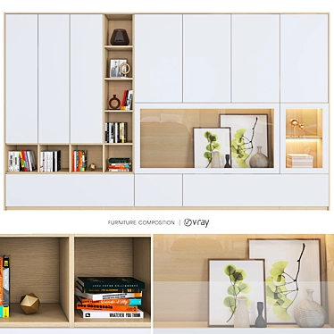 Modern Modular Furniture Composition 3D model image 1 