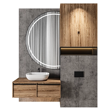 Luxury Bathroom 33: Elegant Design & Detailed Textures 3D model image 1 