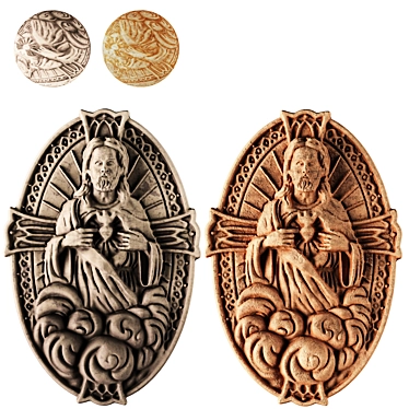 Sacred Bas-Relief: Divine Masterpiece 3D model image 1 