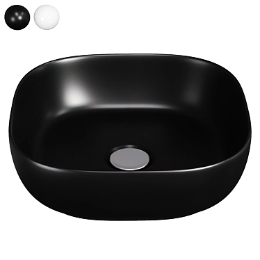 Sleek Round Ceramic Sink 3D model image 1 