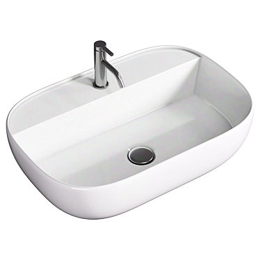 Pure White Ceramic Vessel Sink 3D model image 1 