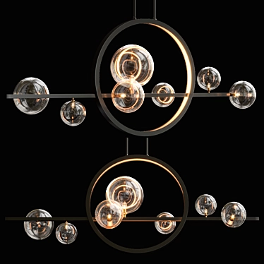 Modern IONA L HALO Chandelier 3D model image 1 