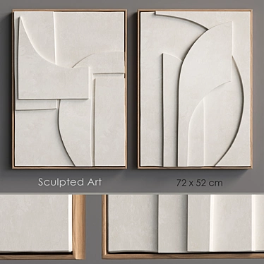 Sculpted Abstract Wall Art 3D model image 1 