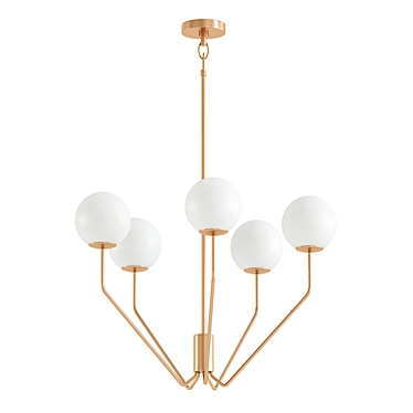 Gilded Contemporary Chandelier 3D model image 1 
