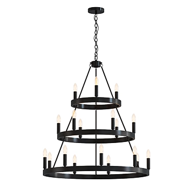 Elegant Alastair 18-Light Chandelier 3D model image 1 