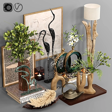 Elegant Decorative Set (Vray & Corona) 3D model image 1 