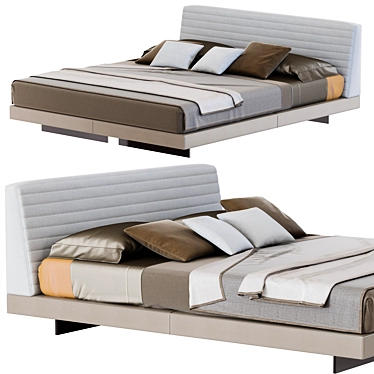 Modern Minotti ROGER Bed - Sleek and Stylish 3D model image 1 