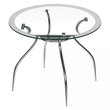 Finesia Glass/Chrome Kitchen Table 3D model image 1 