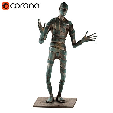 Egyptian Mummy Statue: Exquisite 3D Model 3D model image 1 