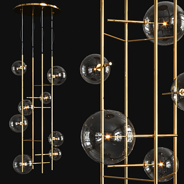 Elegant Bolle Tela Suspension Light 3D model image 1 