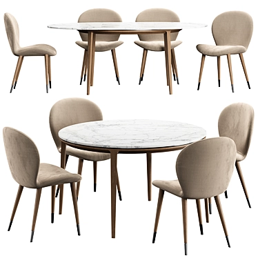 Miro Konyshev Dining Set: Stylish & Versatile 3D model image 1 